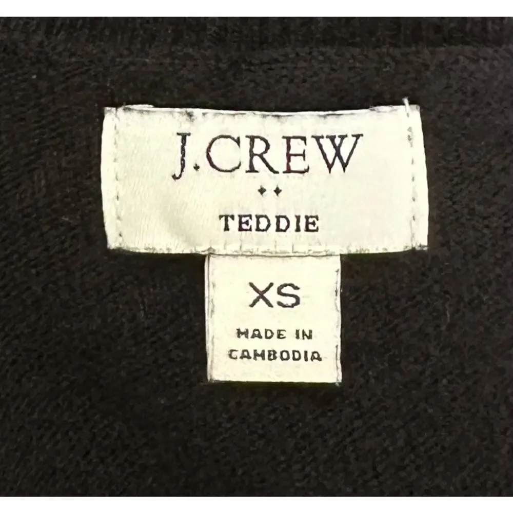 J. Crew Cotton Wool Blend Teddie Sweater Black F5199 Size XS